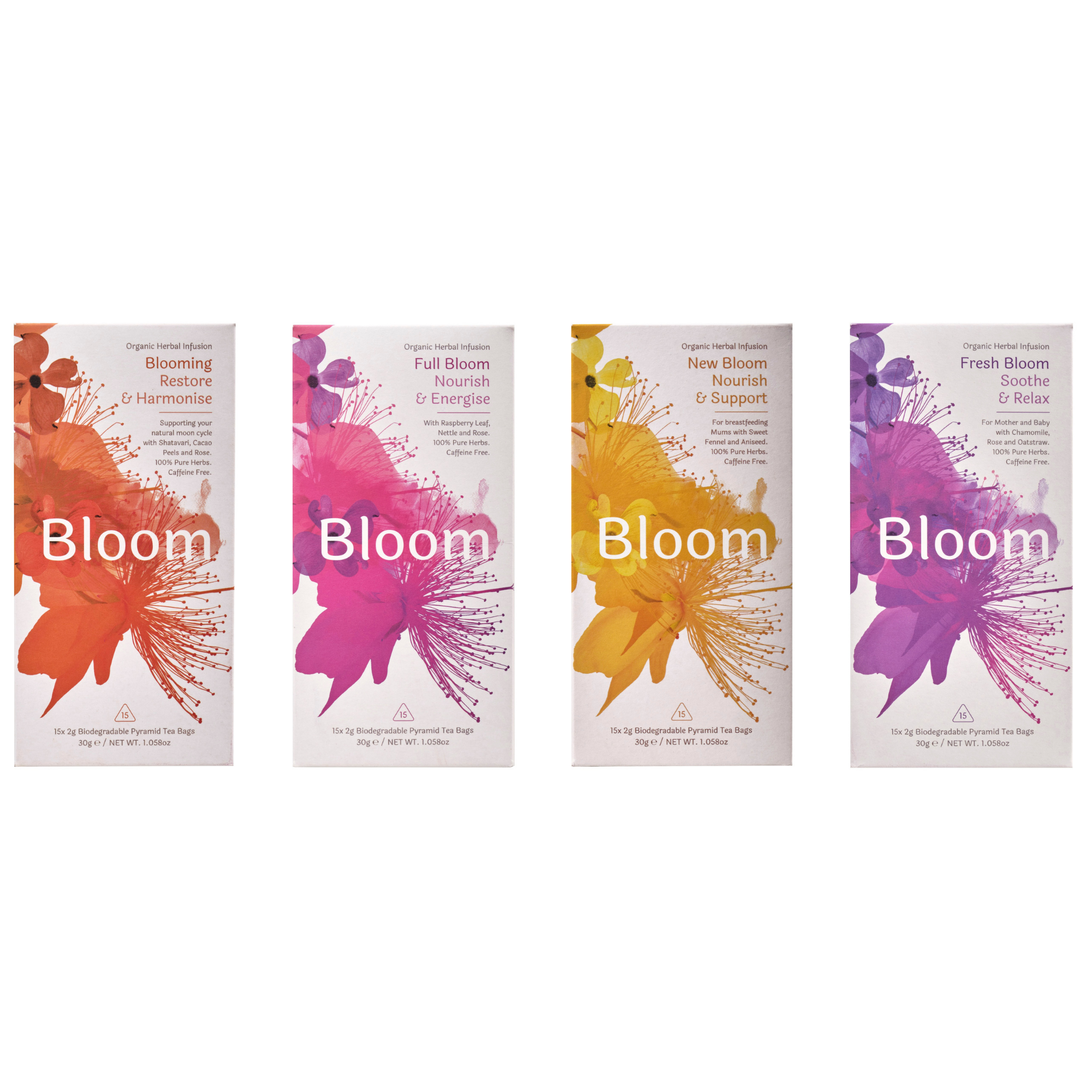 Bloom Org. Collection (4 x 15 Pyramid Teabags)