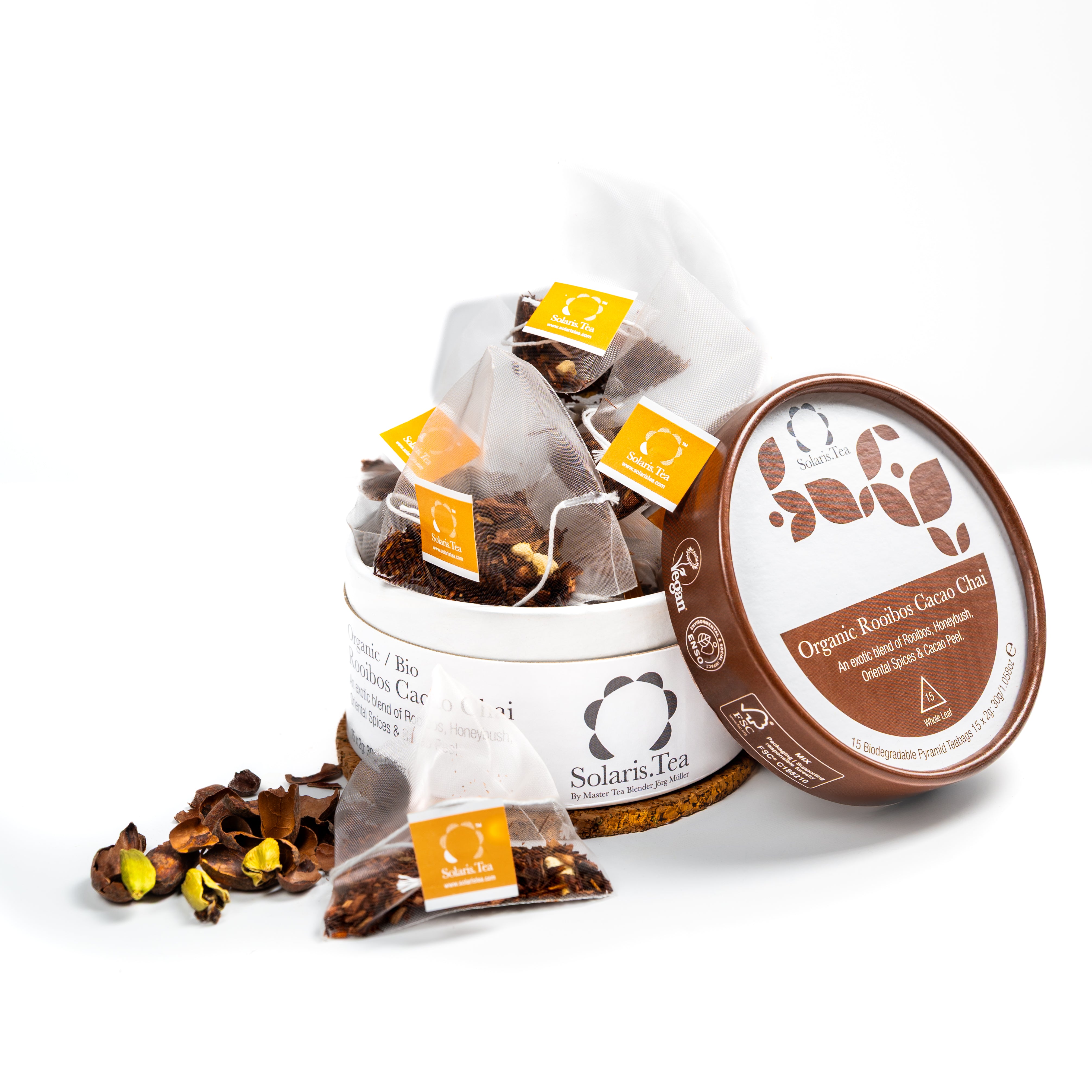 Organic Rooibos Cacao Chai in Biodegradable Pyramid Teabags 15x2g