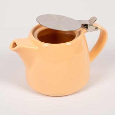Teapot Ceramic Orange 500ml with Stainless Steel Lid & Infuser