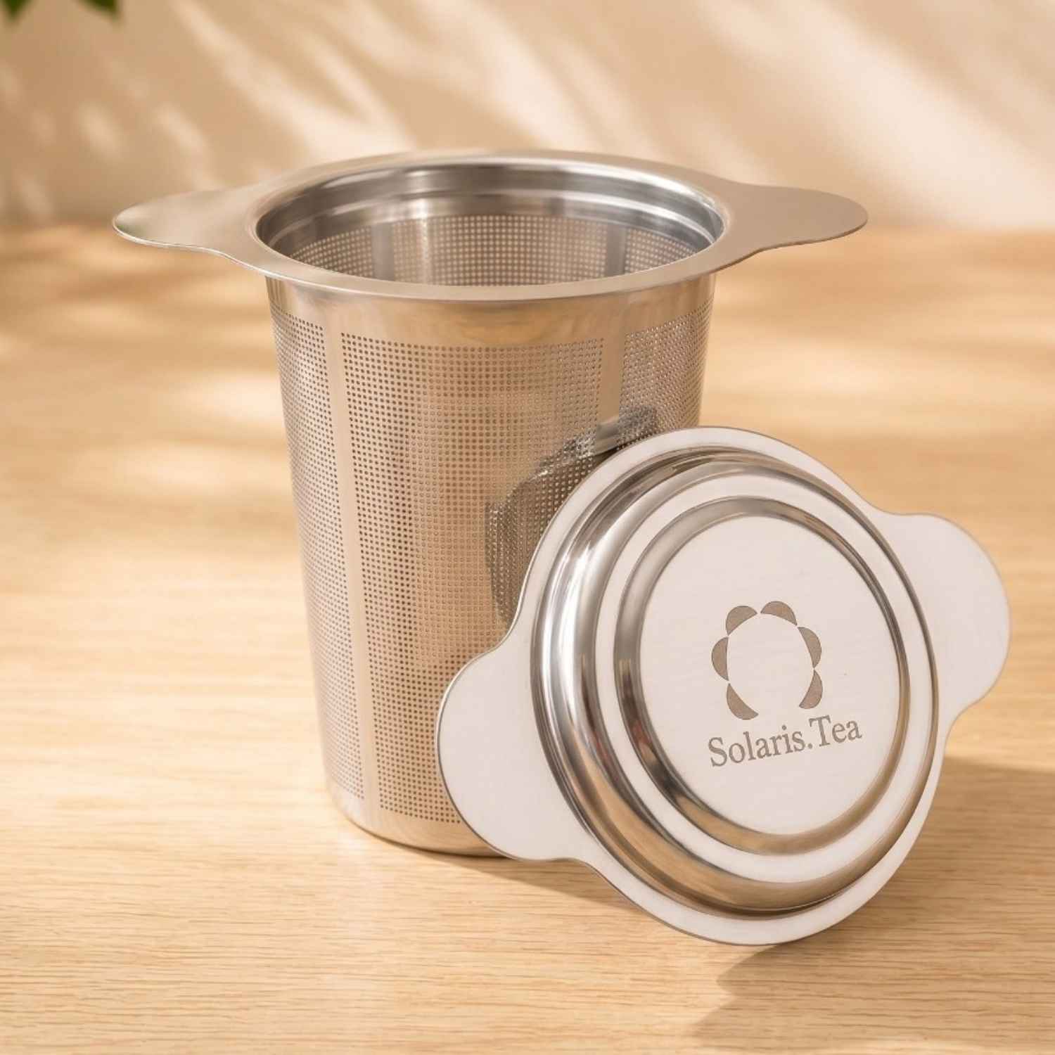 Stainless Steel Tea Strainer with Drip Tray | Solaris Tea