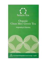 Chun Mee Green Tea Org. Enveloped Pyramid Teabags, 25x2g - Solaris Tea