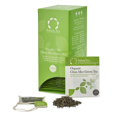Chun Mee Green Tea Organic Silk Teabags x40 Stitched Silken Teabags Solaris Tea 