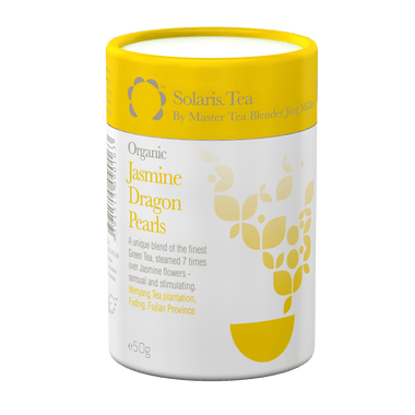 Jasmine Dragon Pearls Loose Leaf 50g - Made with Spring Flush Green Tea - Solaris Tea