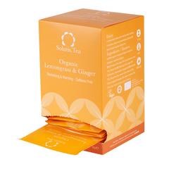 Lemongrass & Ginger Org. Enveloped Pyramid Teabags, 25x2g - Solaris Tea
