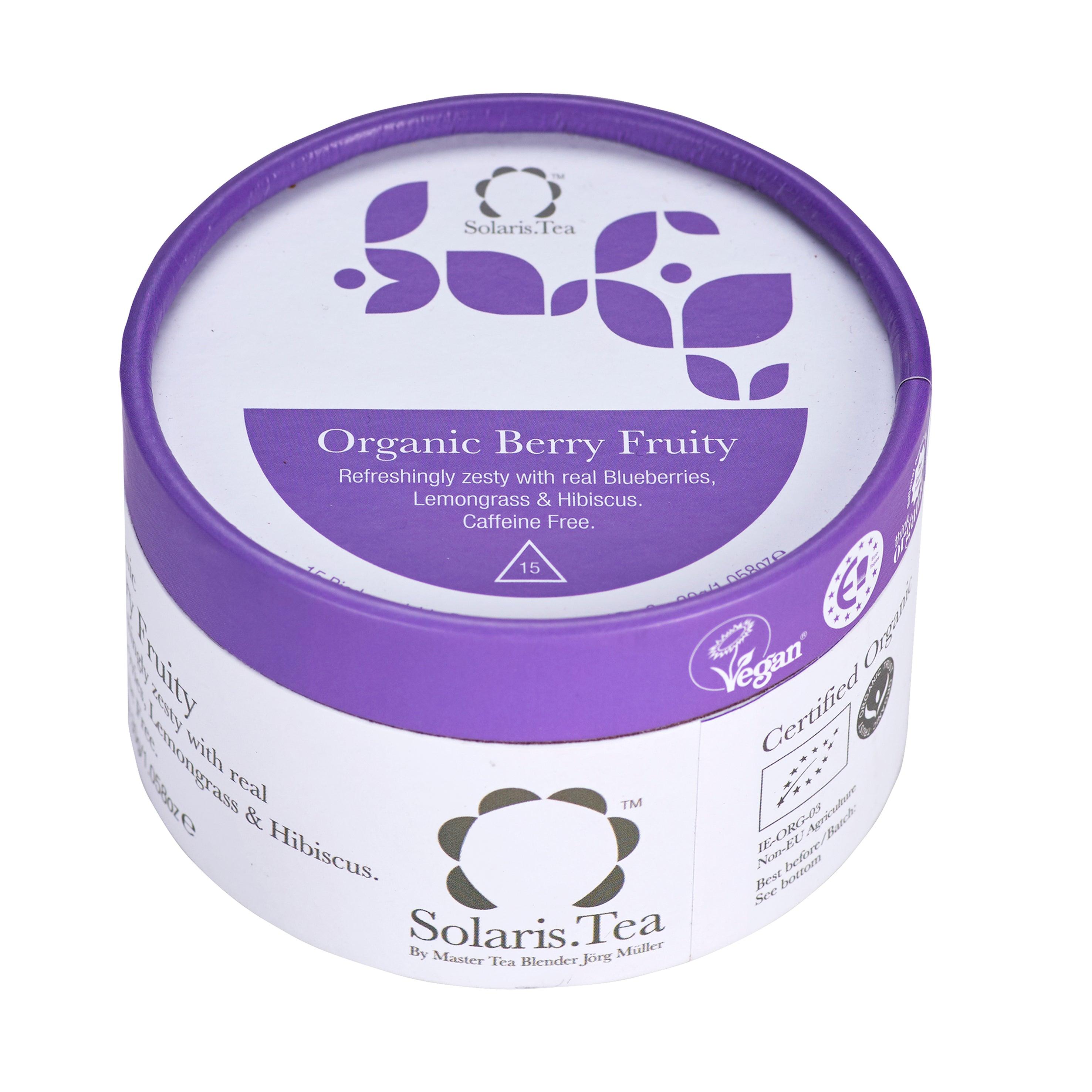 Organic Berry Fruity in Biodegradable Pyramid Teabags 15x2g - Organic Infusion - Solaris Tea